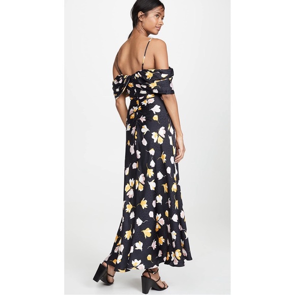 Self Portrait Off Shoulder Floral Printed Dress, Sz 4 - Picture 2 of 8